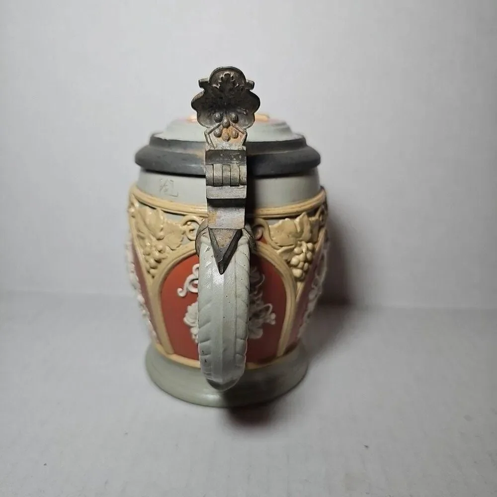 Vintage Antique Villeroy & Boch Mettlach Beer Stein Mug 1266 Antique Breweriana